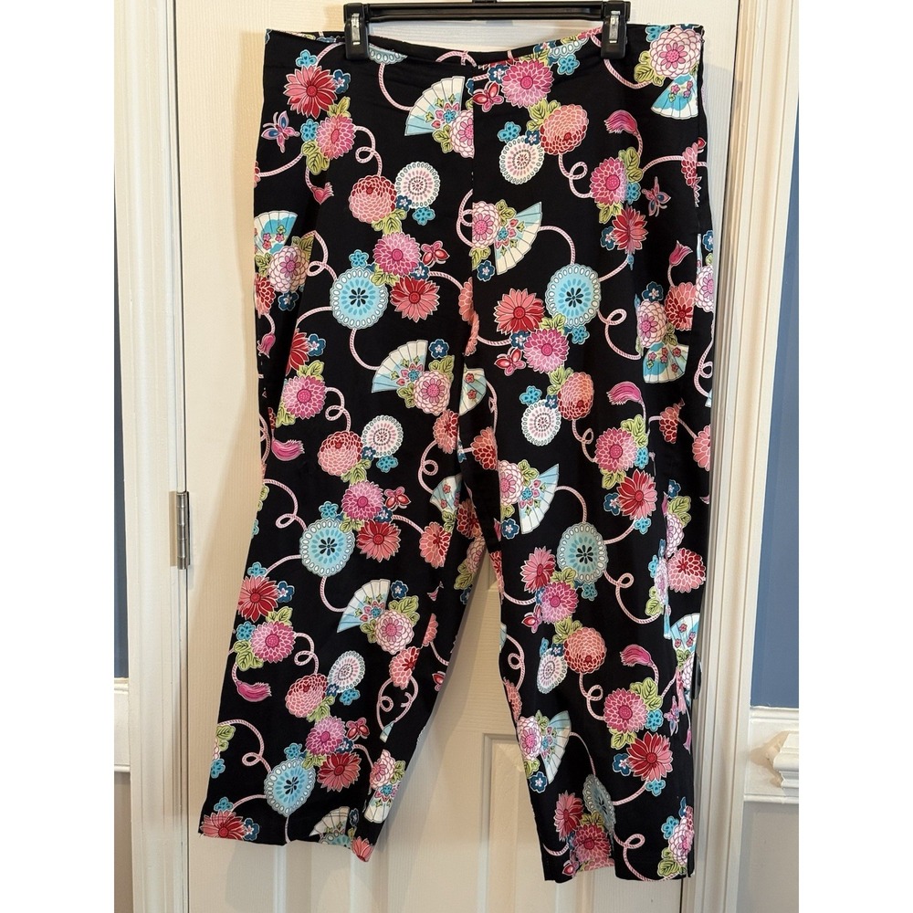 Gemilli Colorful Boho Floral Funky Pants Size 18 USA Cotton Casual party
